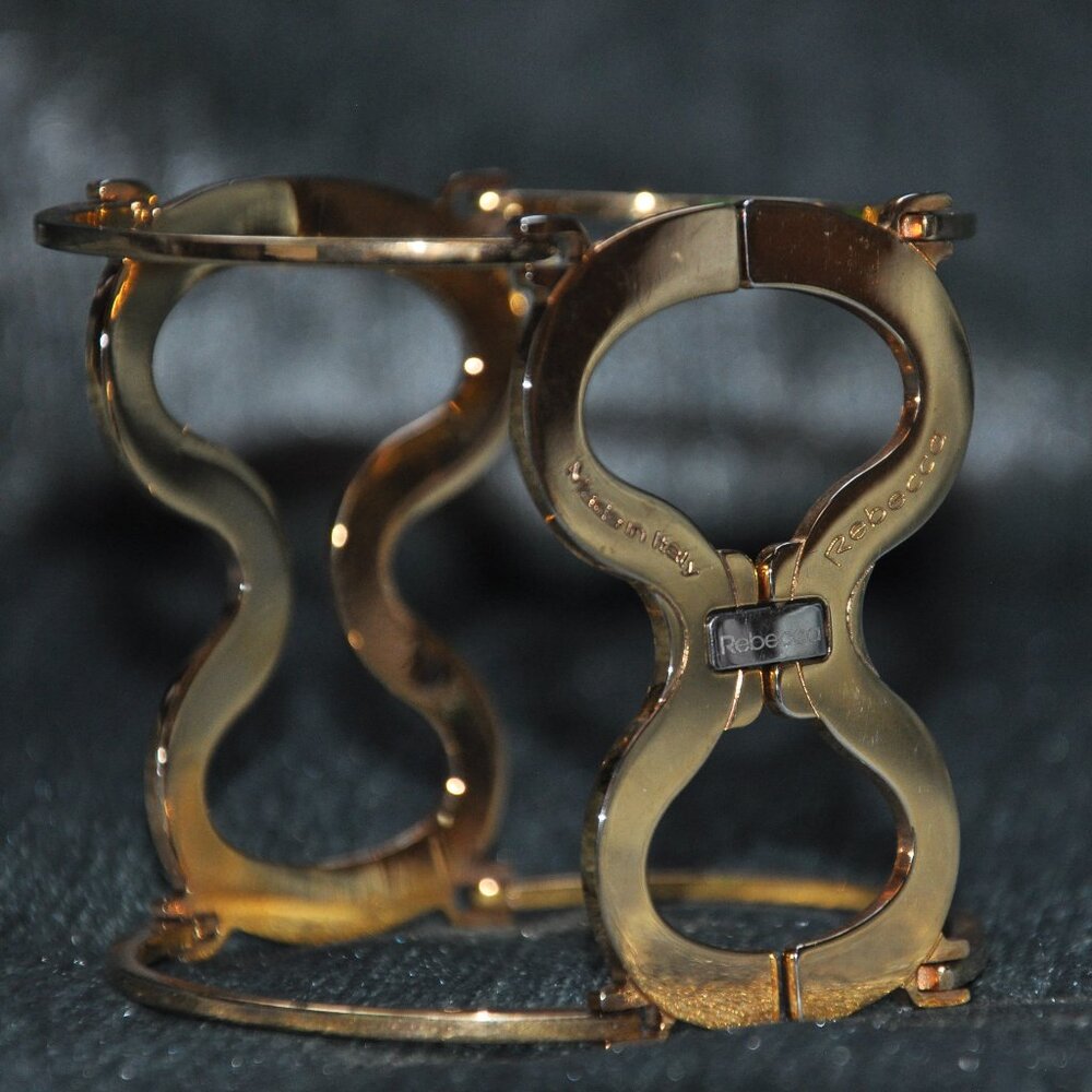 Rebecca Made In Italy Gold Plated Links Cuff Bracelet